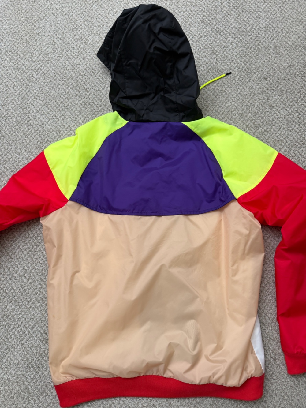 Nike Colorblock Windbreaker Jacket - Black, White, Red, Neon Yellow - Picture 2 of 3
